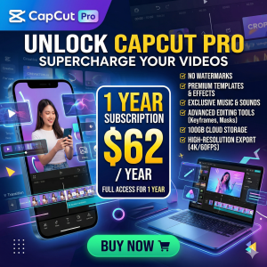 capcut pro 1 year subscription | $62
